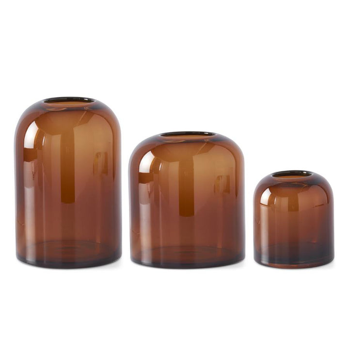 Amber Transparent Glass Vase