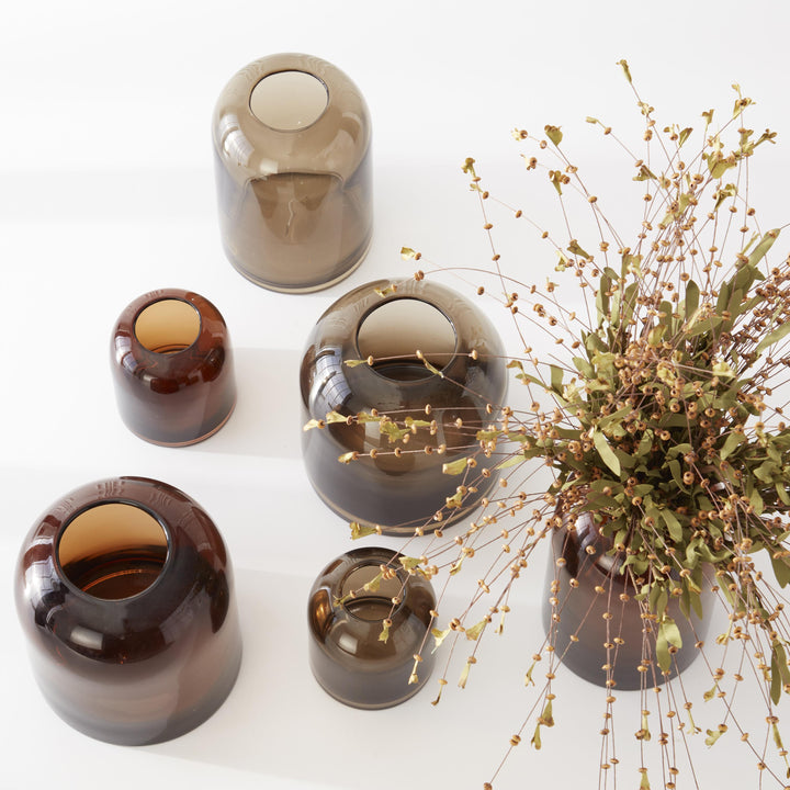 Amber Transparent Glass Vase