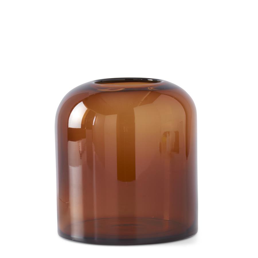 Amber Transparent Glass Vase