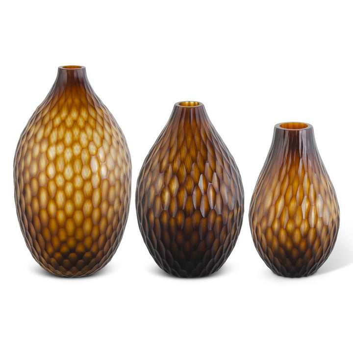 Brown Chisel Cut Vases