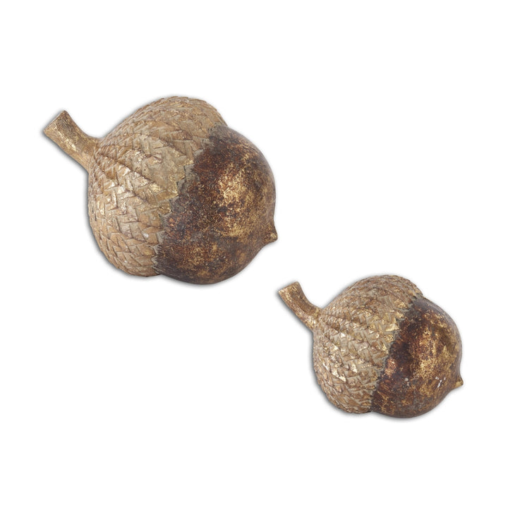 Gold Gilded Resin Acorn