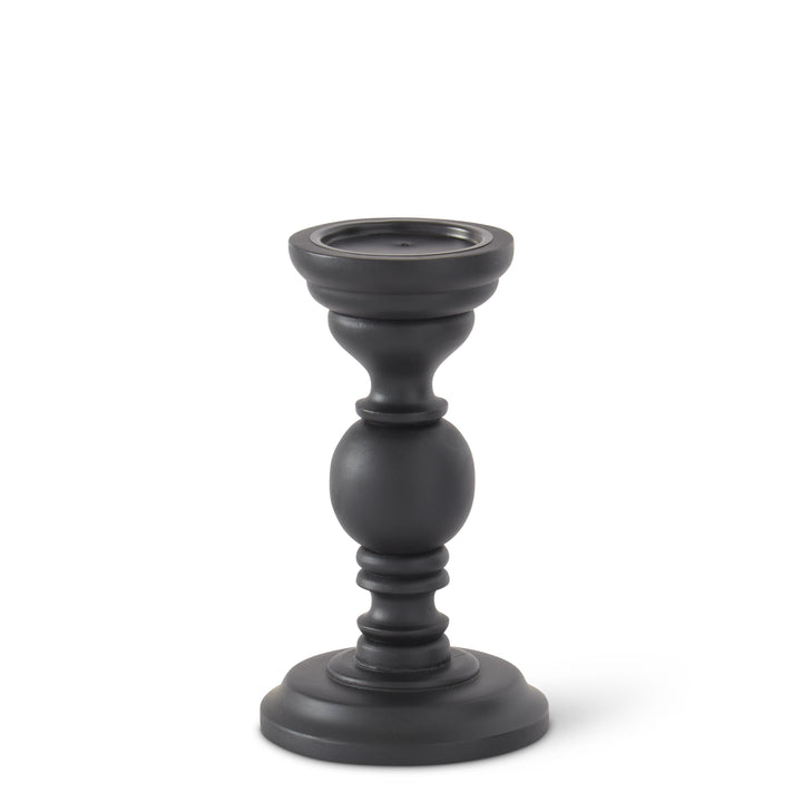 Black Mango Turned Wood Candleholders