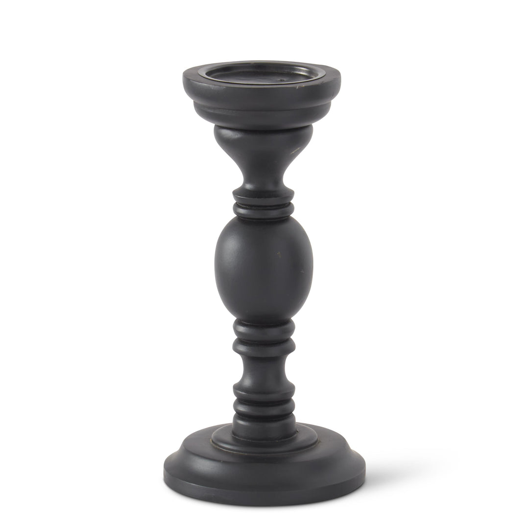 Black Mango Turned Wood Candleholders