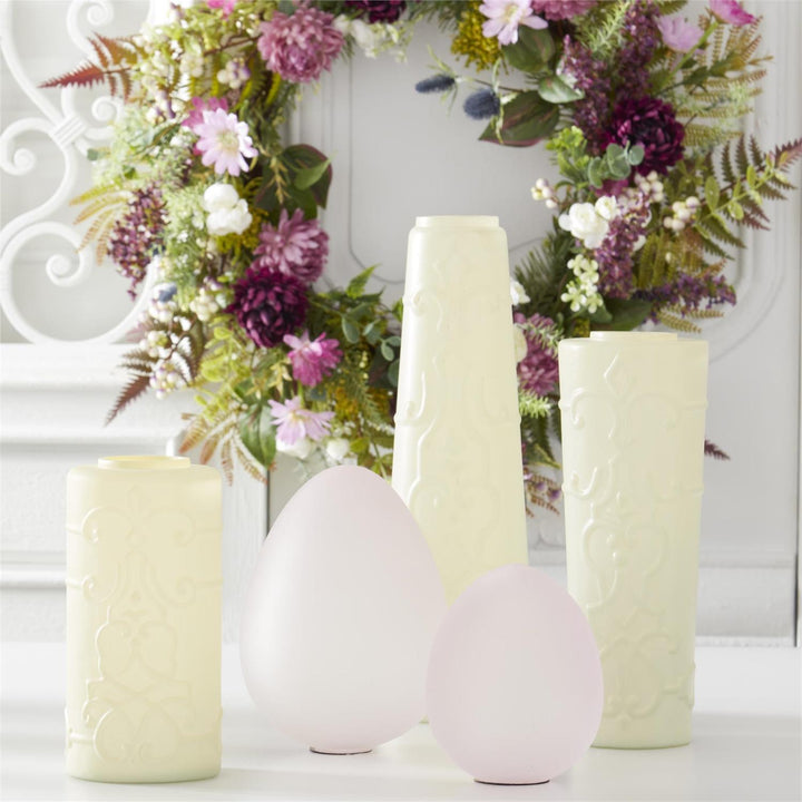 Purple and White Perennials Spring Wreath