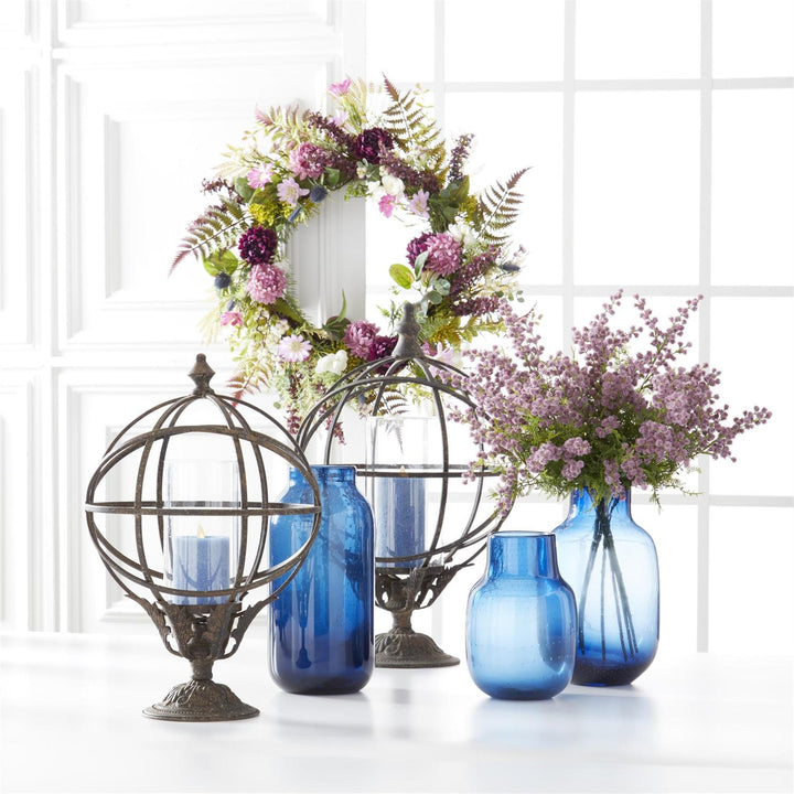 Purple and White Perennials Spring Wreath