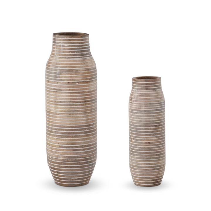 Striped Carved Vases