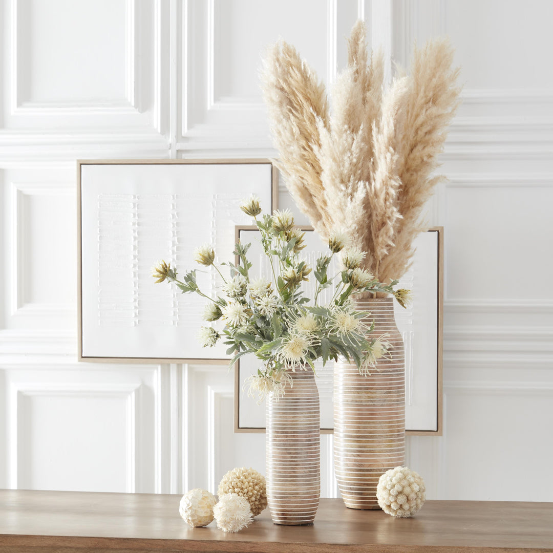 Striped Carved Vases