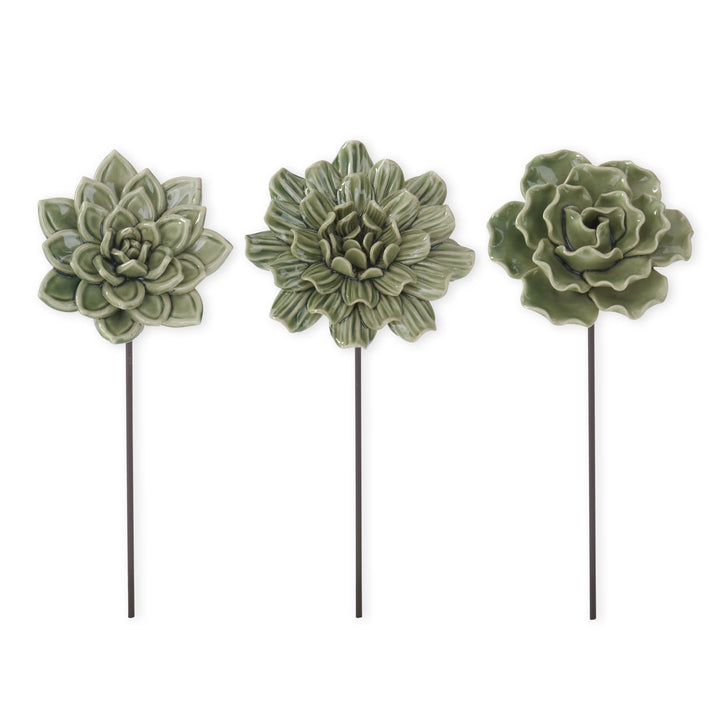 Green Resin Flower Picks