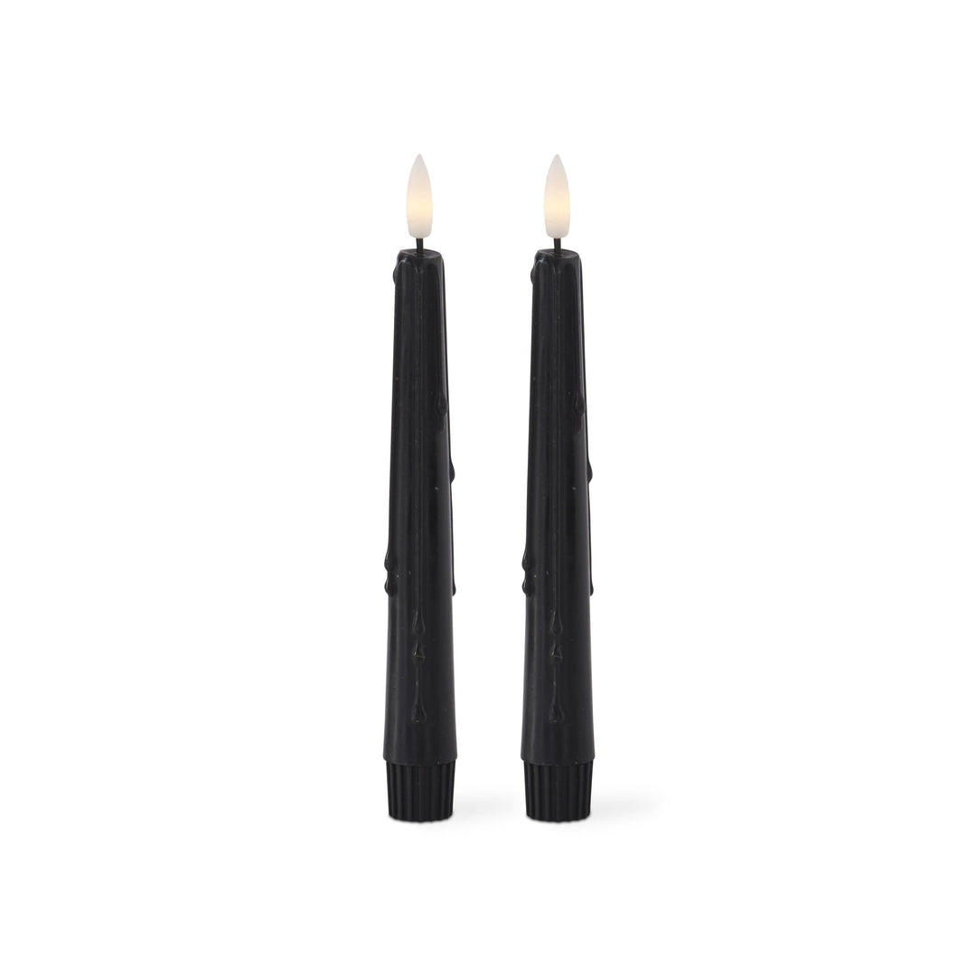 Black Drip LED Taper Candles