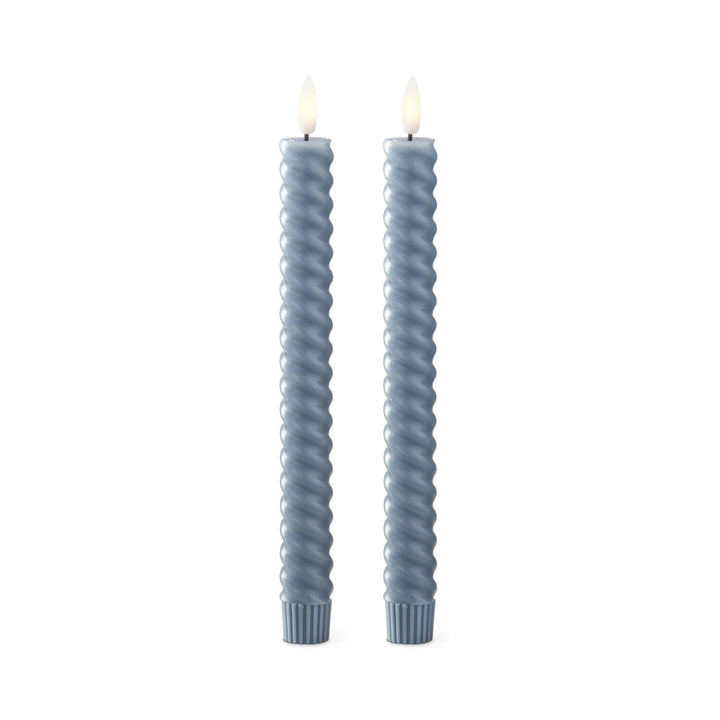 Light Blue Spiral LED Candle Set