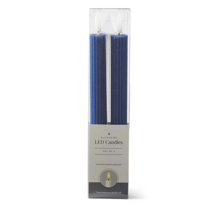 Dark Blue Thin Line LED Candle Set