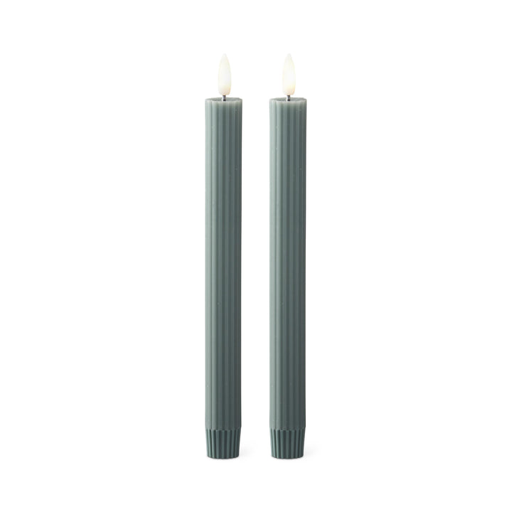 Dark Green Thin Line LED Candle Set