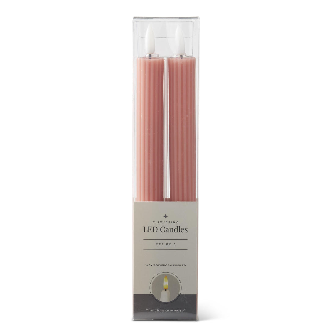 Pink Thin Line LED Candle Set