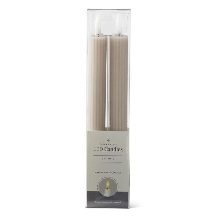 Taupe Thin Line LED Candle Set