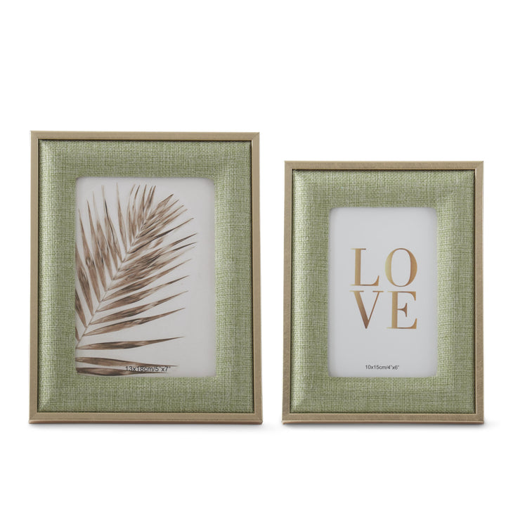 Light Green Woven Linen Picture Frames