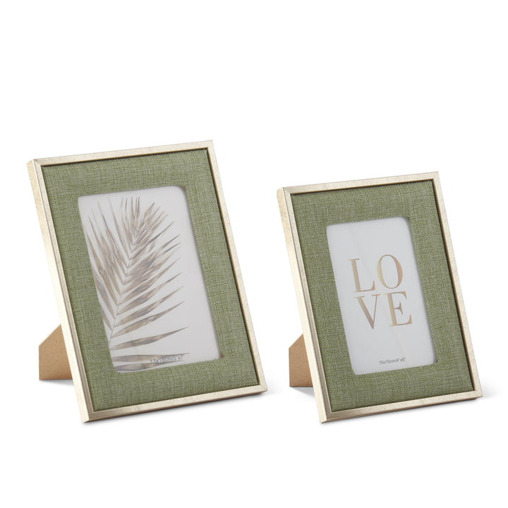 Light Green Woven Linen Picture Frames