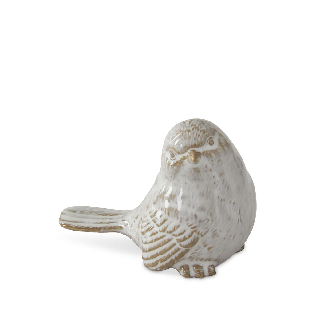 Cream &amp; Taupe Glazed Ceramic Birds