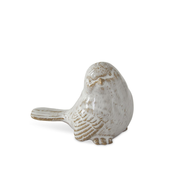 Cream &amp; Taupe Glazed Ceramic Birds