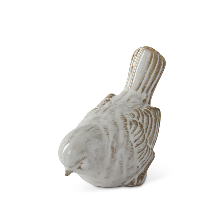 Cream &amp; Taupe Glazed Ceramic Birds