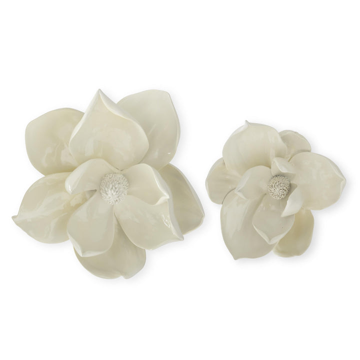 White Resin Magnolia Blooms