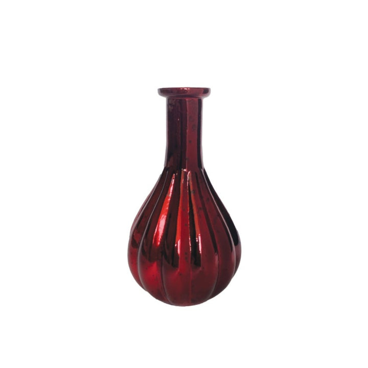 Burgundy Embossed Mercury Glass Vases
