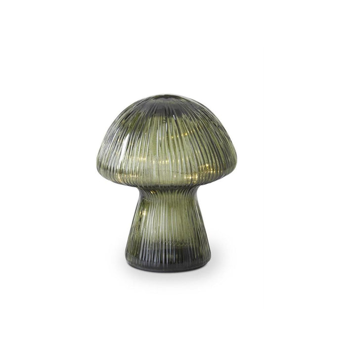 Green Glass LED Mushroom with Timer