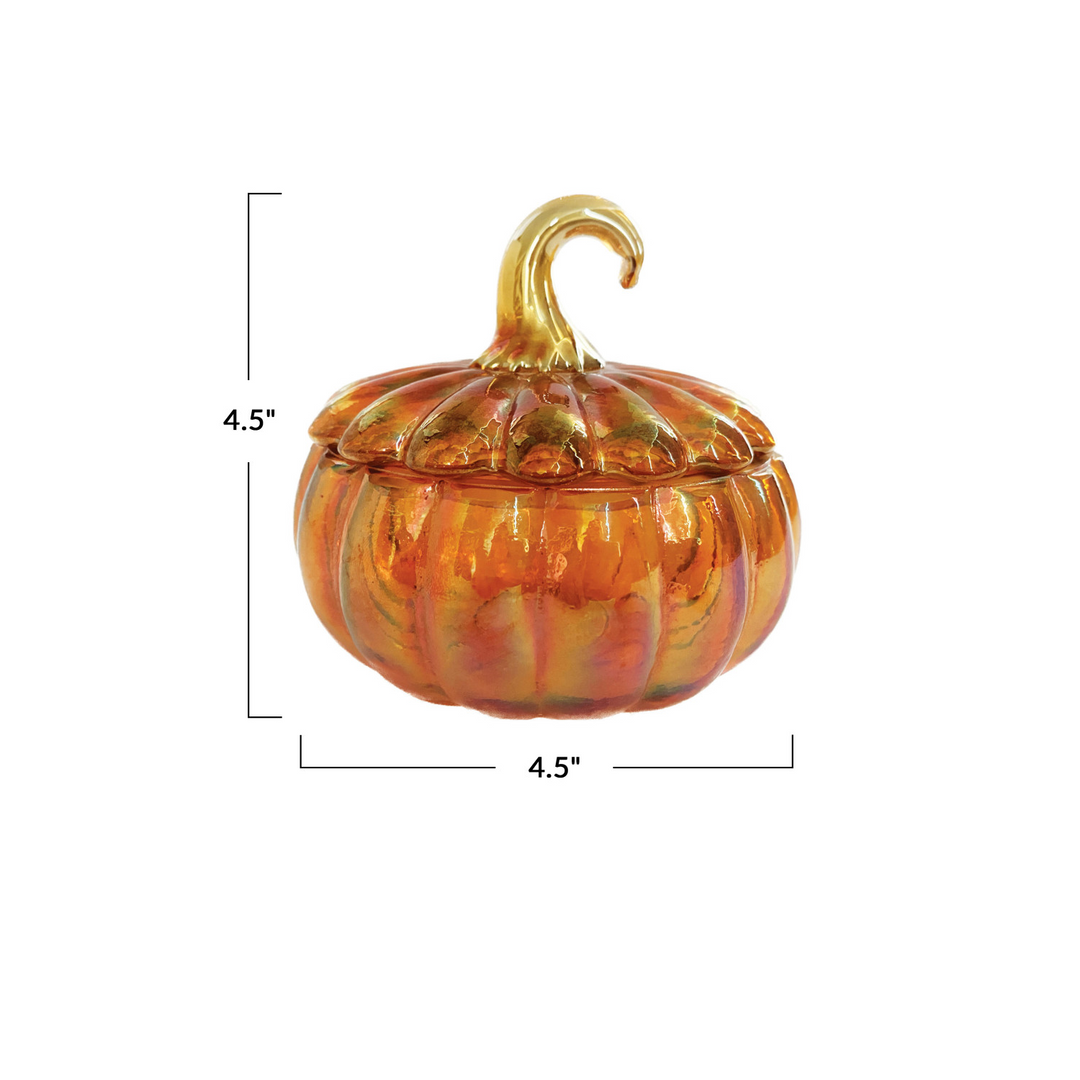 Glass Pumpkin Candy Jar