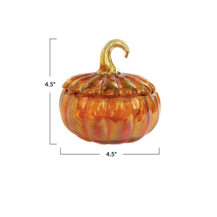 Glass Pumpkin Candy Jar