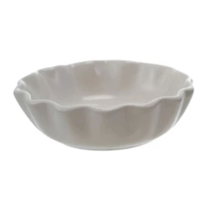 Round Stoneware Scalloped Bowl