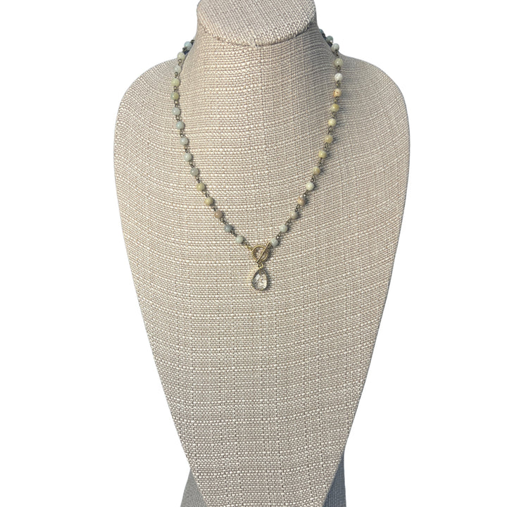 Amazonite Stone and Gold Clasp Necklace