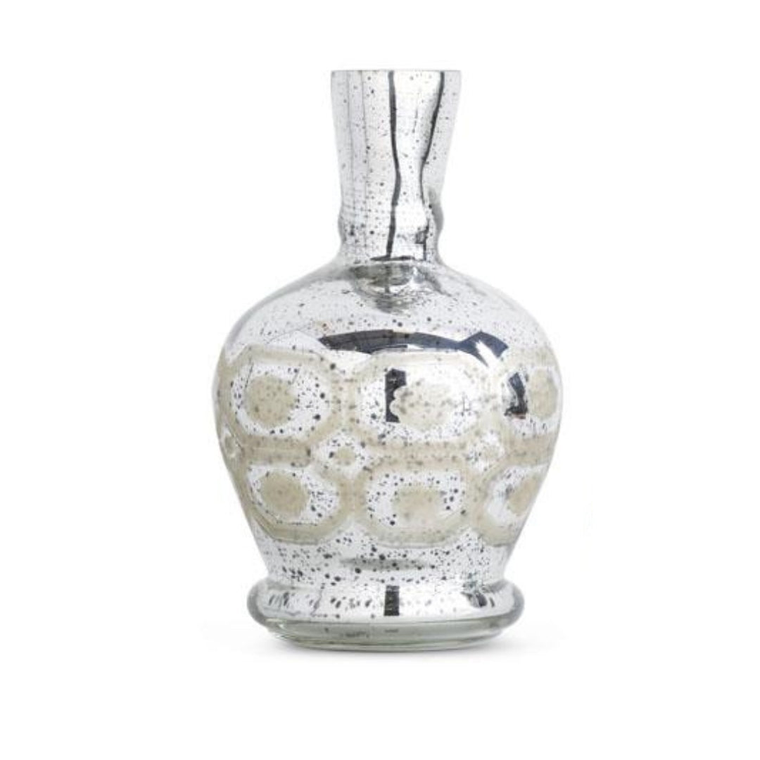 Assorted Silver Mercury Glass Etched Bud Vases