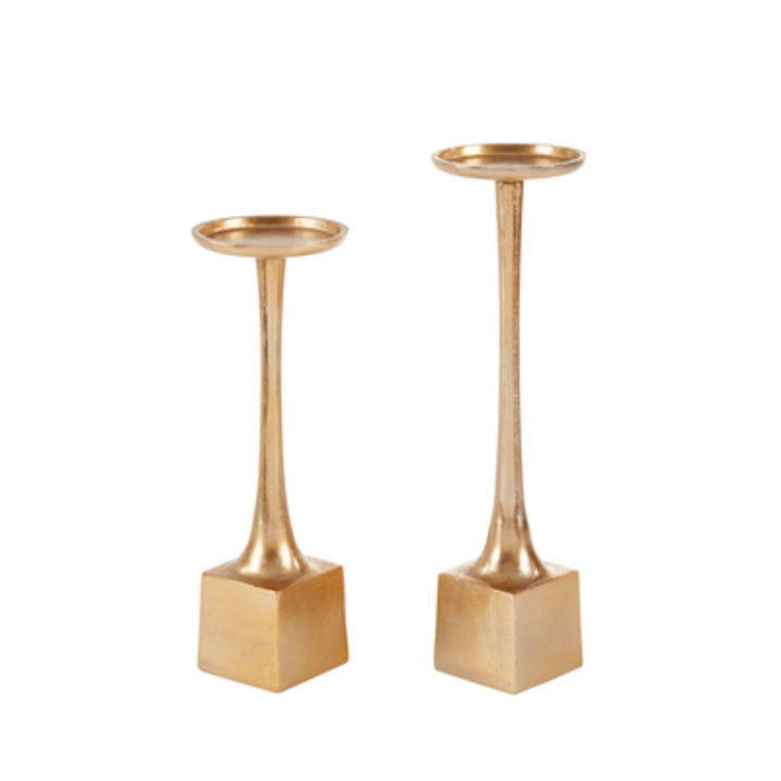 Aluminum Block Base Pillar Candle Holder