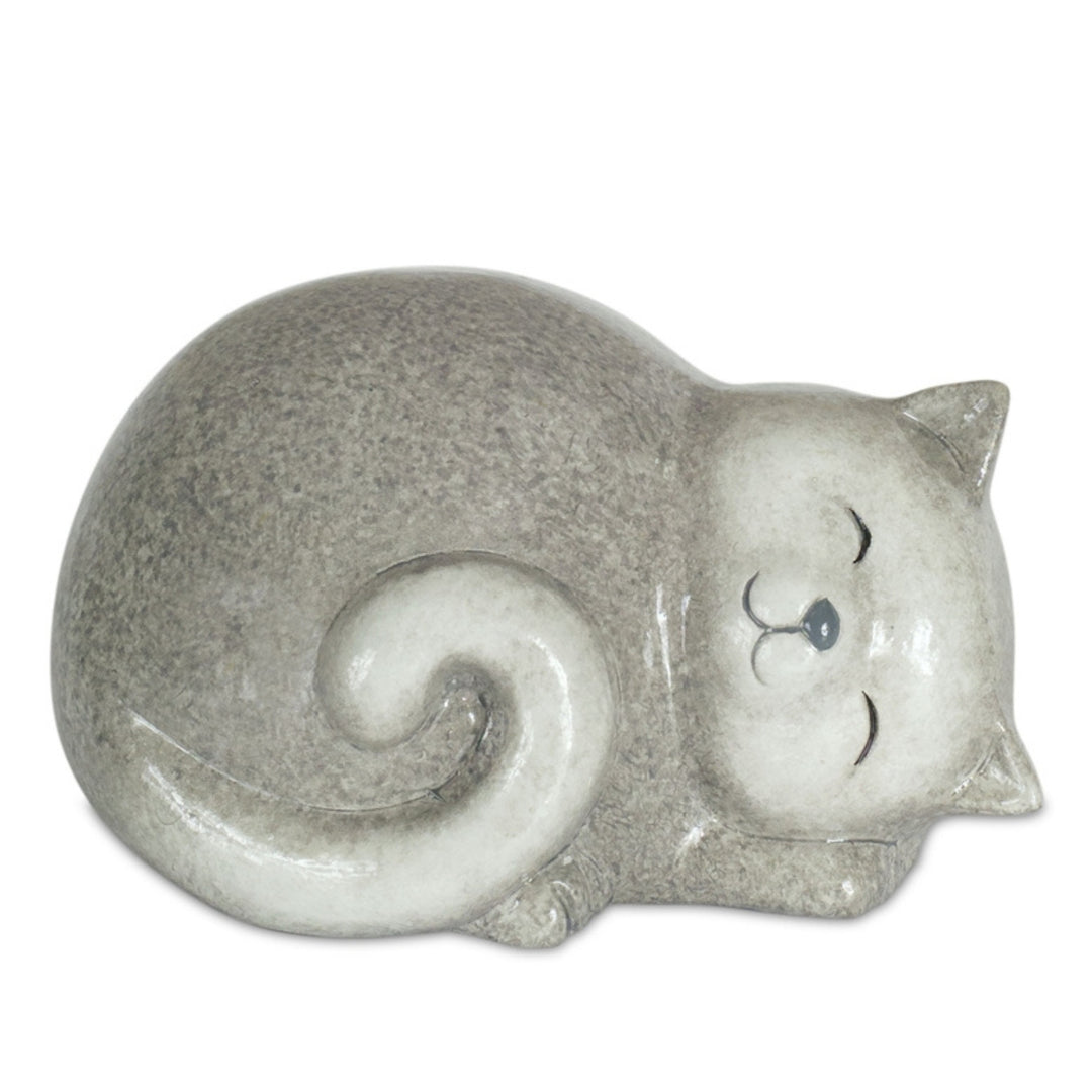 Grey and White Terracotta Cat