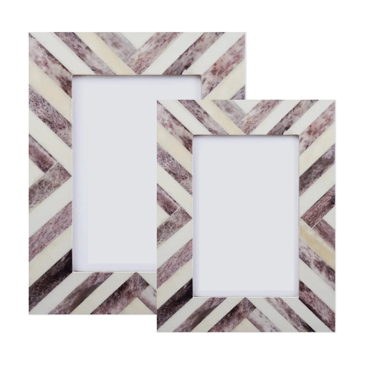 Chevron Pattern Brown & White Picture Frames