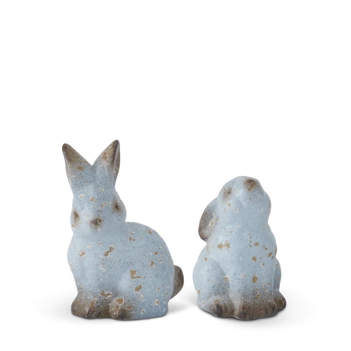 Weathered Blue Terracotta Bunnies