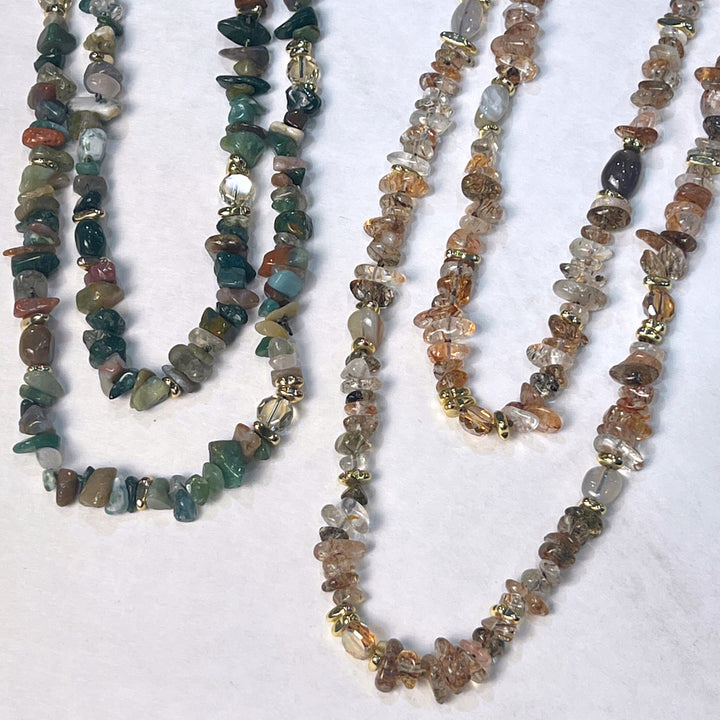 Fancy Jasper Gemstone Chip Layering Necklaces
