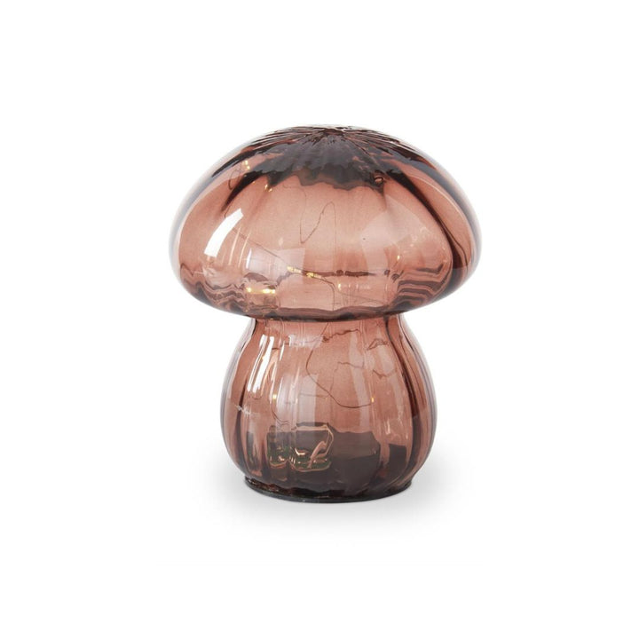 Brown Glass LED Mushroom with Timer