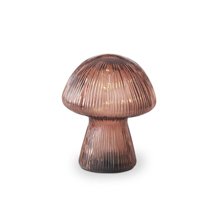 Brown Glass LED Mushroom with Timer