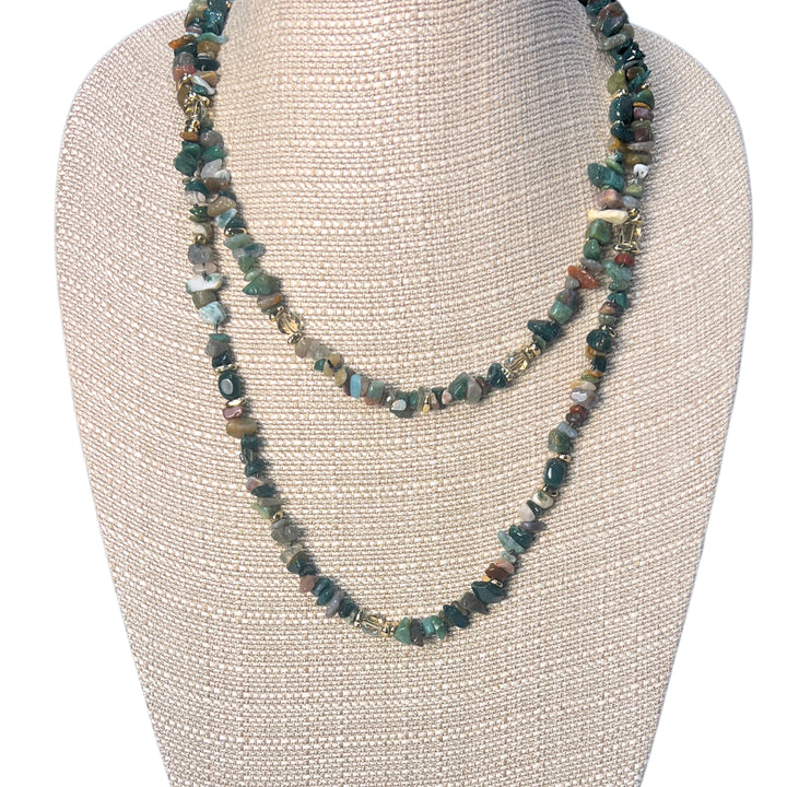 Fancy Jasper Gemstone Chip Layering Necklaces