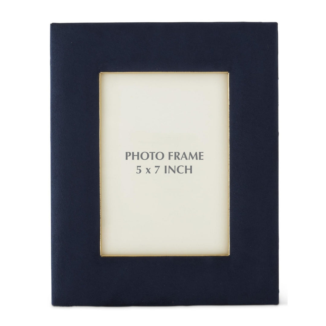 Navy Blue Suede &amp; Gold Photo Frames