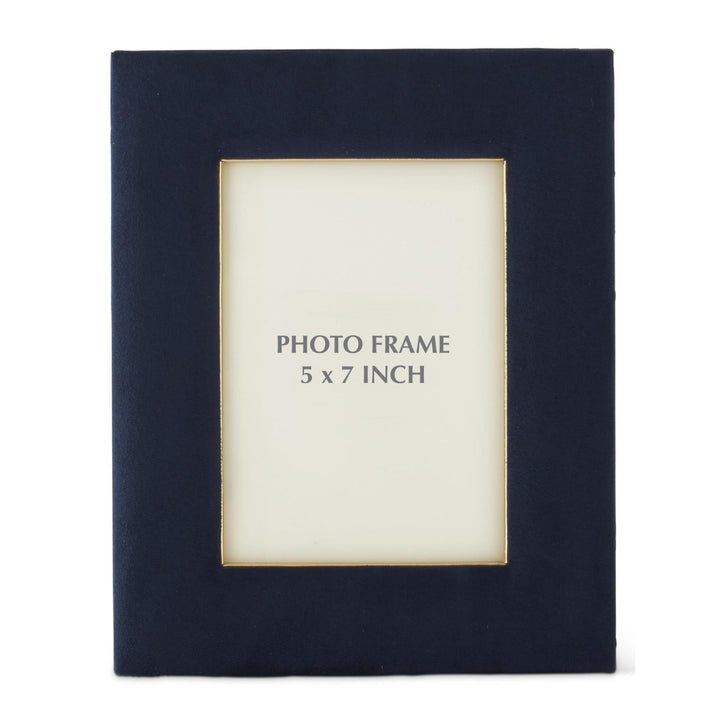 Navy Blue Suede &amp; Gold Photo Frames