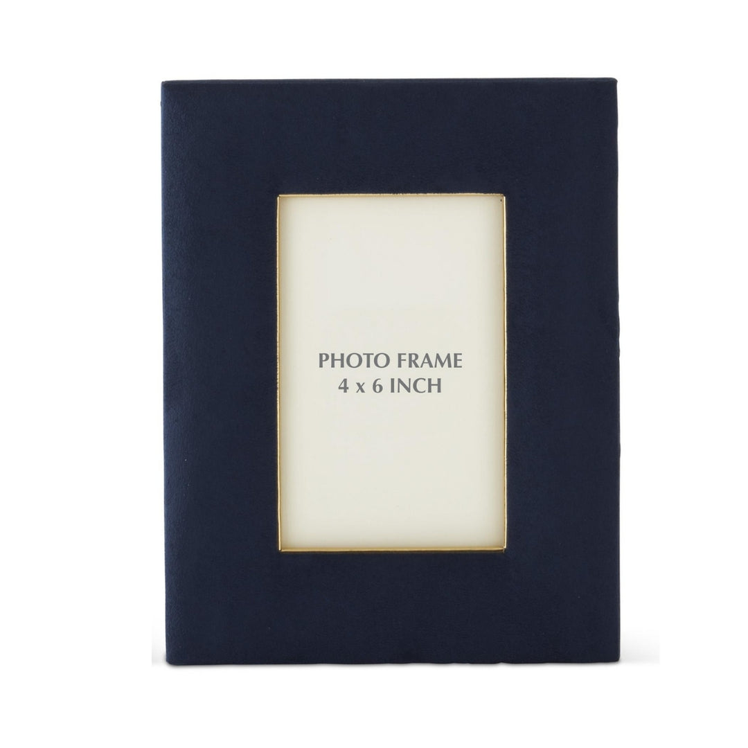 Navy Blue Suede &amp; Gold Photo Frames