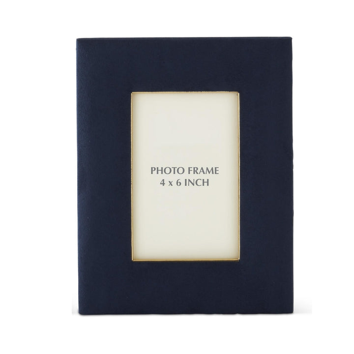 Navy Blue Suede &amp; Gold Photo Frames