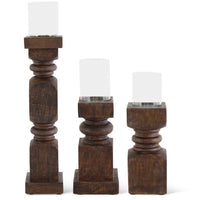 Dark Mango Wood Candle Holder