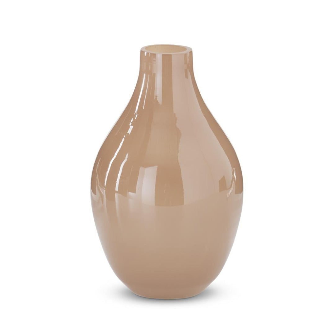 Hand Sprayed Small Beige Glass Vases