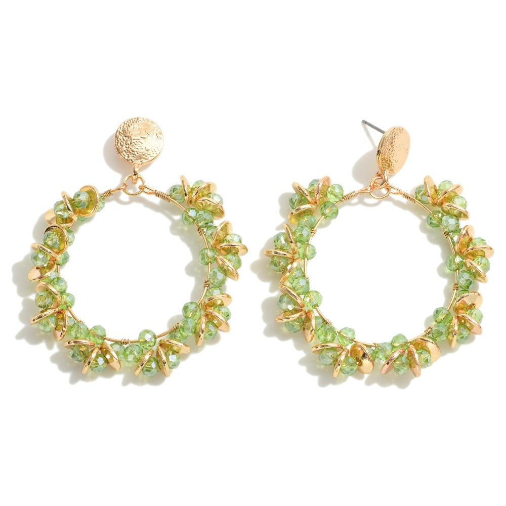 Circular Beaded Hoop Earrings