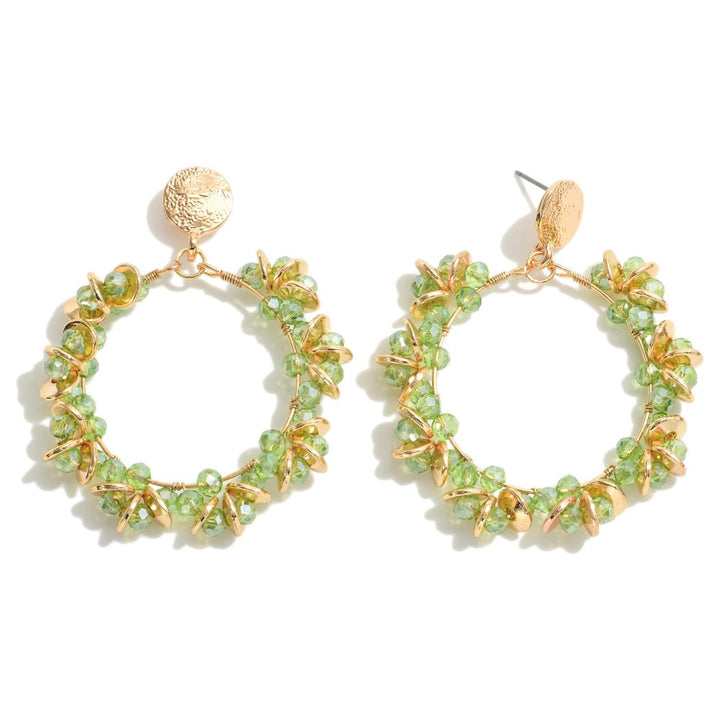 Circular Beaded Hoop Earrings