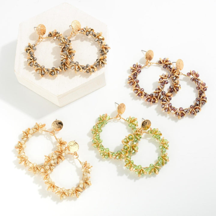 Circular Beaded Hoop Earrings