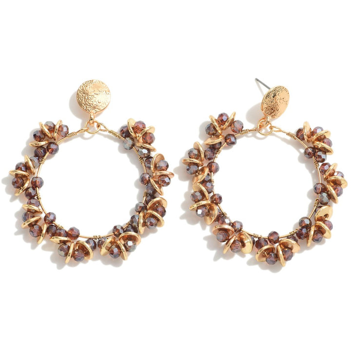 Circular Beaded Hoop Earrings