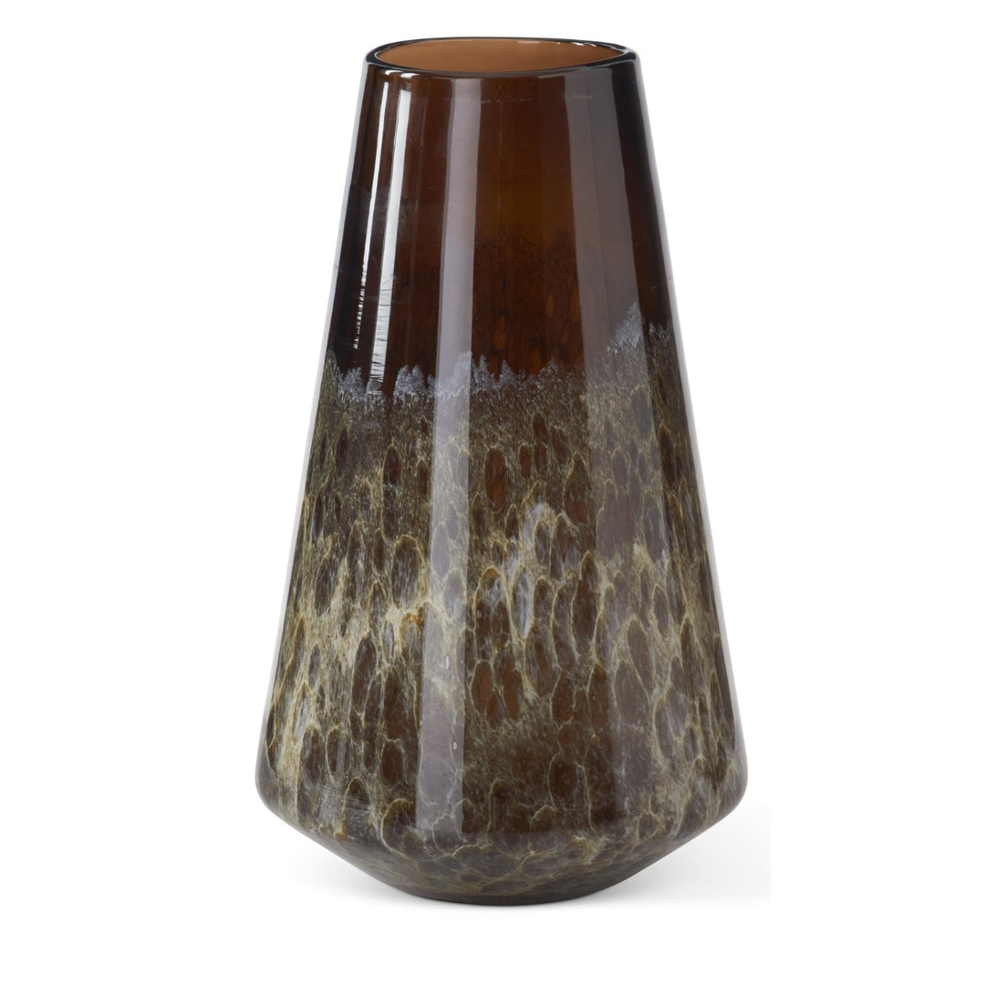 Brown &amp; Cream Handcrafted Blown Glass Vases